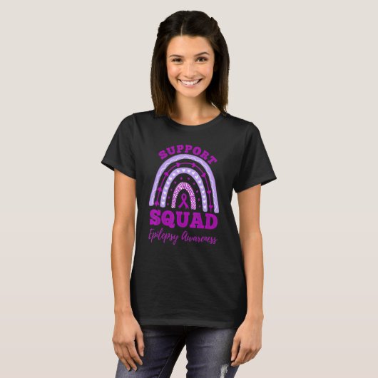 Epilepsy Support Squad Epilepsy Awareness Rainbow T-Shirt (Vorne ganz)
