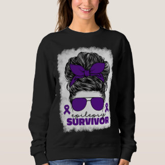 Epilepsy Survivor For Women Mom Purple Epilepsy Aw Sweatshirt