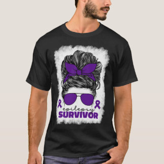 Epilepsy Survivor For Women Mom Purple Epilepsy Aw T-Shirt