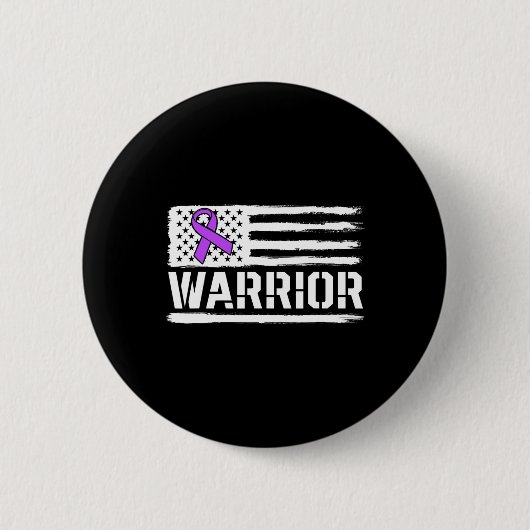 Epilepsy Warrior Gift Lila amerikanische Flagge Aw Button (Vorderseite)