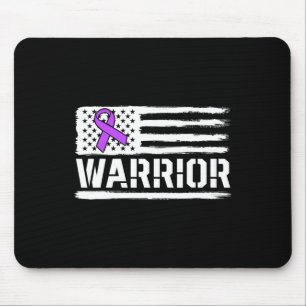 Epilepsy Warrior Gift Lila amerikanische Flagge Aw Mousepad