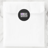 Epilepsy Warrior Gift Lila amerikanische Flagge Aw Runder Aufkleber (Tasche)