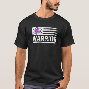 Epilepsy Warrior Gift Lila amerikanische Flagge Aw T-Shirt