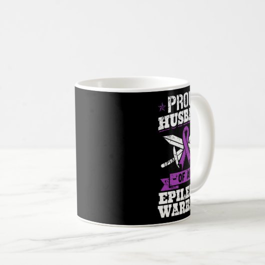 Epilepsy Warrior Husbynd Epileptic Seizure Disorde Kaffeetasse (VorderseiteRechts)