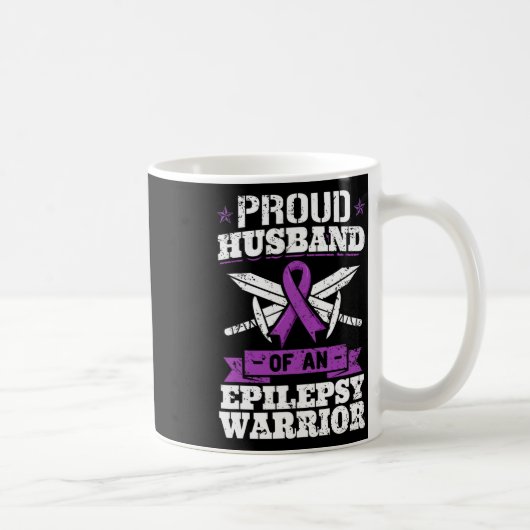 Epilepsy Warrior Husbynd Epileptic Seizure Disorde Kaffeetasse (Rechts)