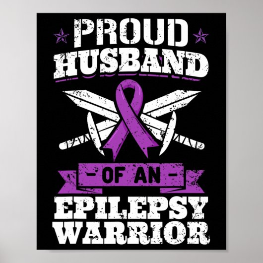 Epilepsy Warrior Husbynd Epileptic Seizure Disorde Poster (Vorne)
