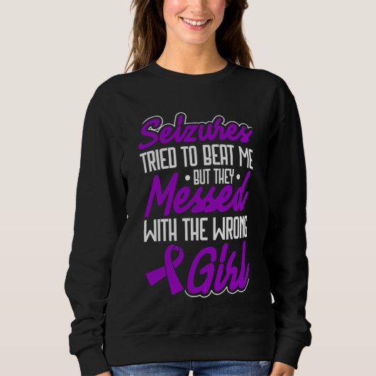 Epilepsy Warrior Purple Ribbon Epilepsy Awareness Sweatshirt (Vorderseite)