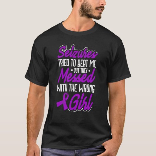 Epilepsy Warrior Purple Ribbon Epilepsy Awareness T-Shirt (Vorderseite)