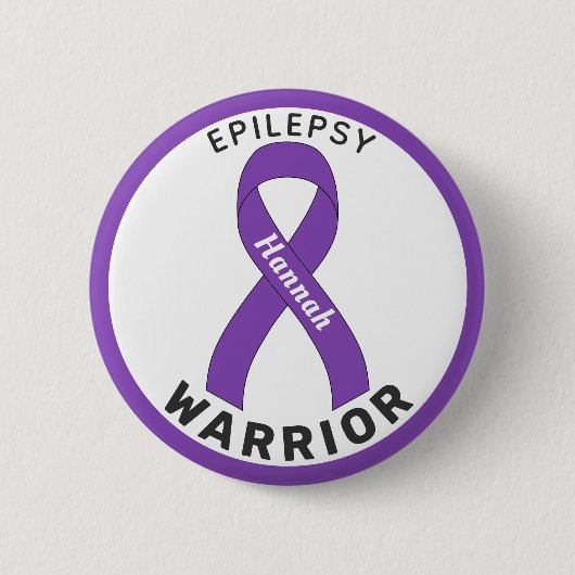 Epilepsy Warrior Ribbon White Button (Vorderseite)