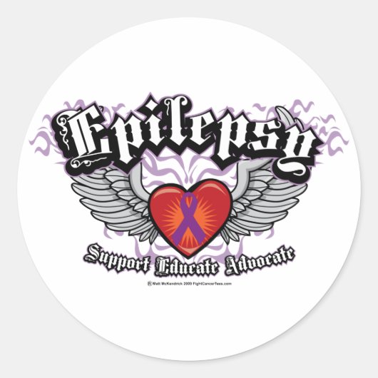 Epilepsy Wings Runder Aufkleber (Vorderseite)