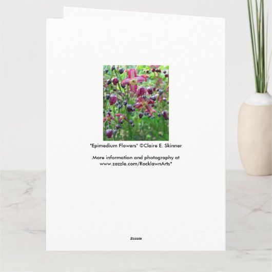 Epimedium Blume Big Birthday Card Karte (Rückseite)