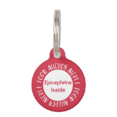 Epinephrin Inside Food Allergie Warnhinweise Kinde Tiernamensmarke (Vorderseite)