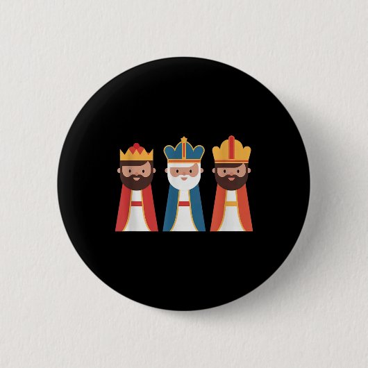 Epiphany Feliz Dia De Reyes Three Wise Men Happy H Button (Vorderseite)