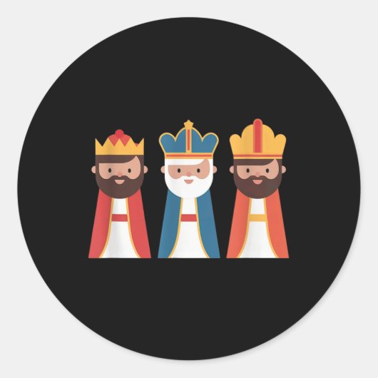 Epiphany Feliz Dia De Reyes Three Wise Men Happy H Runder Aufkleber (Vorderseite)