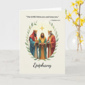Epiphany Three Wise Men erzählen Gottes Friedensse Karte (Gelbe Blume)