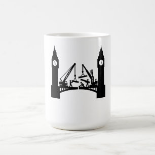 Epische Brückenkonstruktion zwischen Londoner Uhrt Kaffeetasse