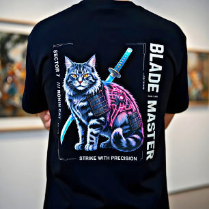Epische Cyberpunk-Samurai-Katzen-Geschenke für Ani T-Shirt