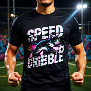 Epische Dribbelgeschwindigkeit der Katze für Fußba T-Shirt