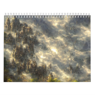 Epische Eldin-Ringlandschaft Cyberpunk Kalender