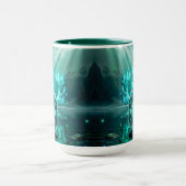 Epische Fantasy Leuchtender Geisthirsch Bergsee Tasse (Zentrum)