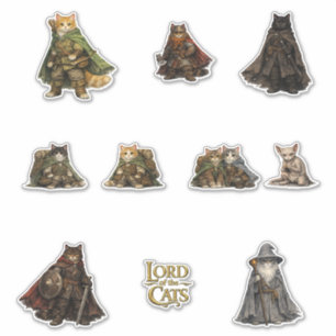 Epische Fantasy-Quest-Katzen Aufkleber