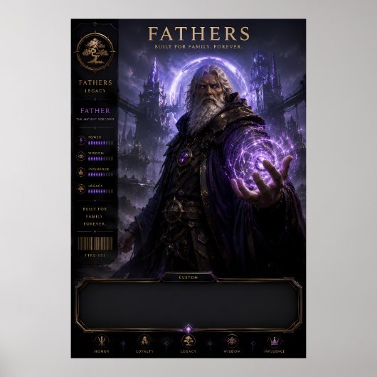 Epische Fantasy-Vater-Zauberer-Kunstposter Poster (Vorne)