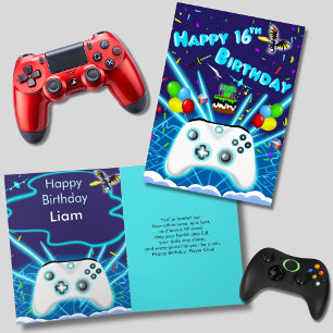 Epische Gamer-Glückwunschkarte zum 16. Geburtstag Karte