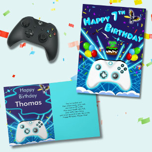 Epische Gamer-Glückwunschkarte zum 7. Geburtstag K Karte