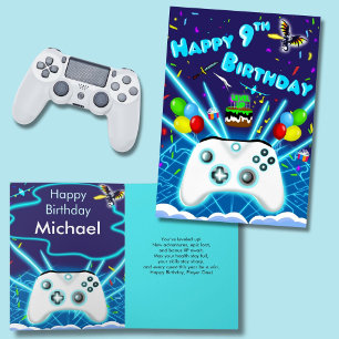 Epische Gamer-Glückwunschkarte zum 9. Geburtstag K Karte