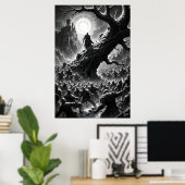 Epische Kampfszene mit mittelalterlichen Kriegern Poster (Heimbüro)