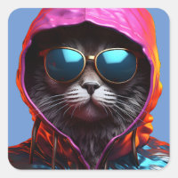 Epische Katze mit Sonnenbrille Aufkleber