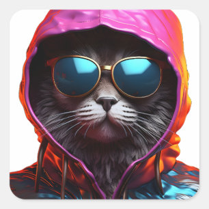 Epische Katze mit Sonnenbrille Aufkleber