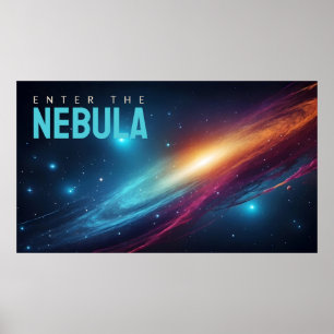 Epische Kosmische Supernova Neon Raum Kunst Poster