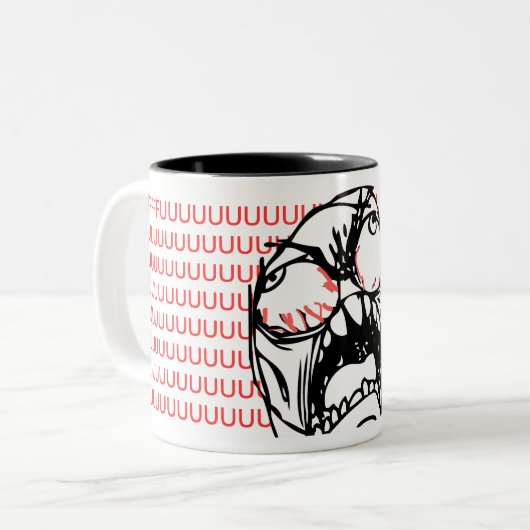 EPISCHE RASEREI-GESICHTS-TASSE ZWEIFARBIGE TASSE (Vorderseite Links)