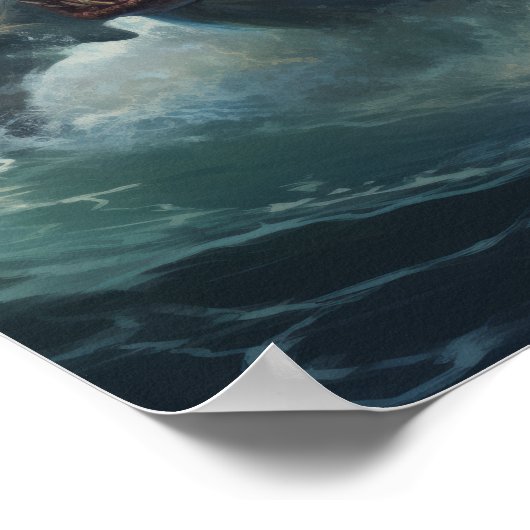 Epische Schlacht: Megalodon vs. T-Rex Poster - Ent (Ecke)