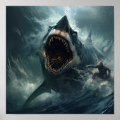 Epische Schlacht: Megalodon vs. T-Rex - schwindele Poster (Vorne)