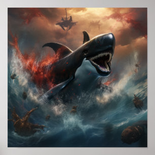 Epische Schlacht: Orca vs Kraken Poster - A Thrill