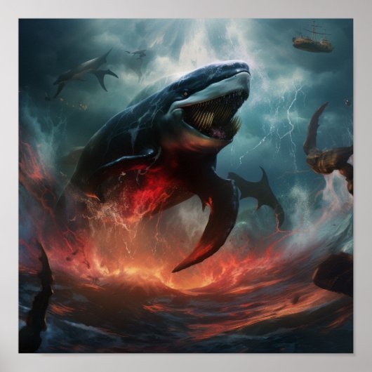 Epische Schlacht: Orca vs. Kraken Poster - Spektak (Vorne)