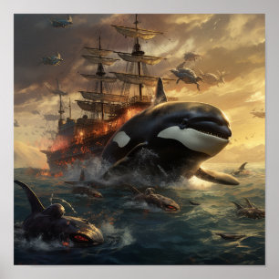 Epische Schlacht um Orca gegen die Perle - Atember Poster