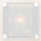 Epische Schmiede Esse Amboss & Schwerter Fantasy K Glasuntersetzer (Rückseite)