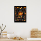 Epische Schmiede Esse Amboss und Schwerter Fantasy Poster (Küche)