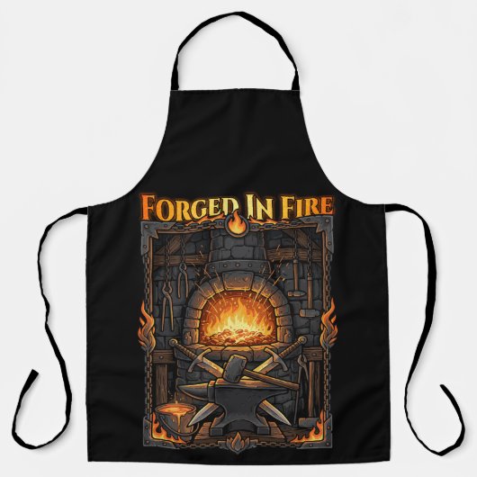 Epische Schmiede Esse Amboss und Schwerter Fantasy Schürze (Vorderseite)