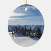 Epische Schnee- und Bergsicht Keramik Ornament (Links)