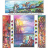 Epische Schwerter, Excalibur, Durendal, mittelalte Aufkleber (Vorderseite)