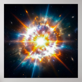 Epische Supernova Kosmische Explosion Tiefen Raum Poster