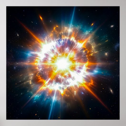 Epische Supernova Kosmische Explosion Tiefen Raum Poster (Vorne)