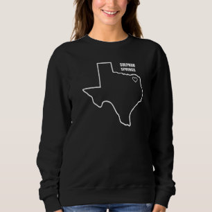 Epische Threadz Texas State Karte Sulphur Springs  Sweatshirt