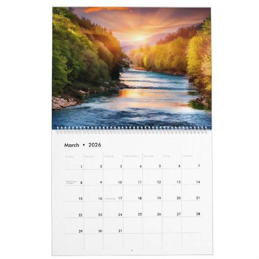 Epische Wildnislandschaft Kalender (Mär 2026)