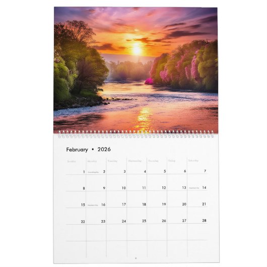 Epische Wildnislandschaft Kalender (Feb 2026)