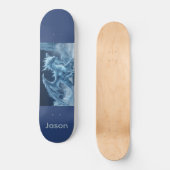Epischer 3D-Blau-Eis-Drache Skateboard (Vorderseite)